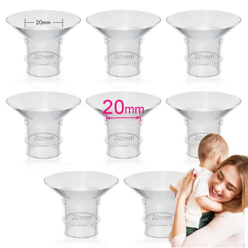 8 Pcs 20mm Breast Pump Flange Inserts Sizing Kit Compatible with 24mm Flange/Shield of Most Pumps, Insert for Breast Pump Replacement Accessories