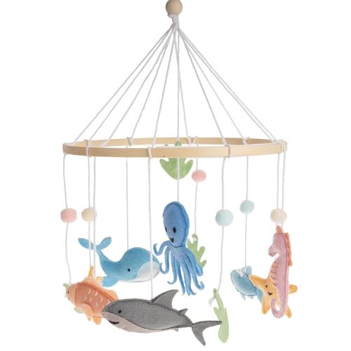 First Landings Baby Mobile for Crib - Animal Nursery Mobiles - Gender Neutral Baby Nursery Decor - Ocean Creatures