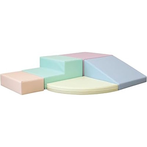 IGLU Soft Play Montessori Large Foam Blocks in Pastel Baby Crawling Helper Forms and Slide Indoor Climbing Toys for Toddlers 1-2
