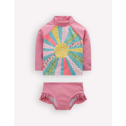 Logo Rash Vest Set - Pink Patchwork Sun | Boden USA