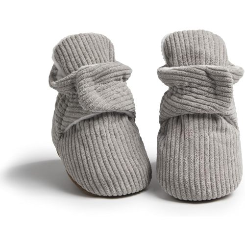 Babelvit Soft Fleece Booties Stay On Infant Slippers Socks Shoe Non Skid Gripper Toddler First Walkers Winter Ankle Crib Shoes