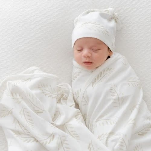 Jersey Swaddle & Beanie | Gold Fern