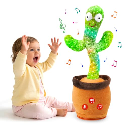 Baby Toys Dancing Talking Cactus Toy, Boys Girls Interactive Gifts Mimicking Singing Repeating Cactus, Toddler Toys Stocking Stuffers for Grandkids with Exclusive Songs