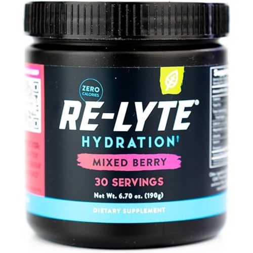 REDMOND Re-Lyte Electrolyte Drink Mix, Mixed Berry, 30 serving SMALL 6.88oz jar