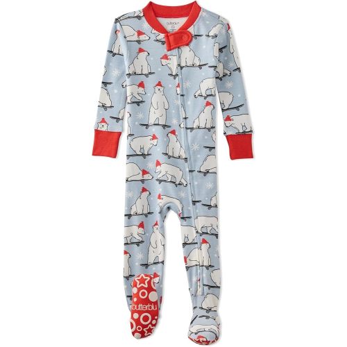 Baby Boys' Cruz Snug-fit Footed Pajamas 100% Organic Cotton Zip Front Sleeper Pjs W/Grippers for Baby Boys