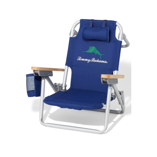 Amazon.com: Tommy Bahama Kid's 5-Position Lay Flat Backpack Folding Beach Chair, Solid Navy Wavy Marlin : Patio, Lawn & Garden