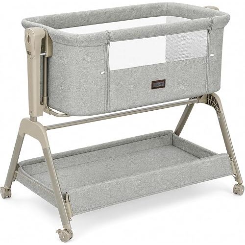 Ezebaby Baby Bassinet Bedside Crib, 3-in-1 Rocking Bassinet Bedside Sleeper