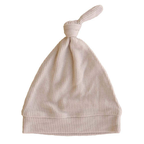 Oatmeal Bamboo Waffle Knotted Hat