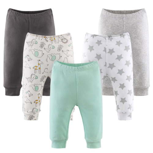 The Peanutshell Elastic Waistband Soft Pull-On Cotton, Pants 5 Pack Unisex