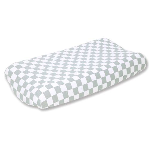 Bilbi Jersey Bedside Sleeper Fitted Sheet Check Sage