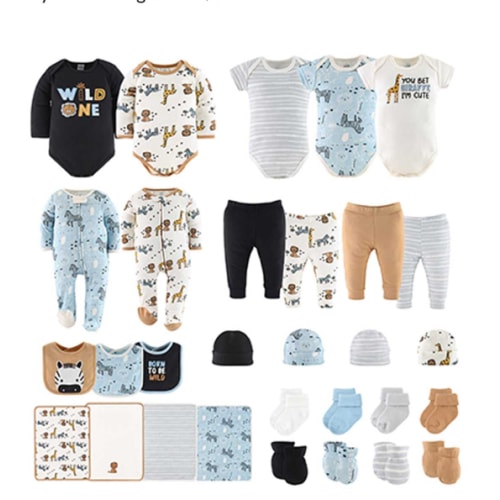 Safari Explorer Baby Layette Clothing Gift Set, 30 Piece