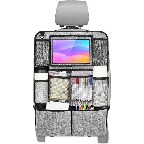 AICEL Backseat Car Organizer with kick mat (Gray)