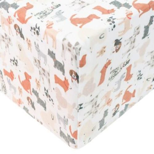 Copper Pearl Premium Crib Sheet - Rufus: Fits 9" Mattress Depth, Animals Pattern, Jersey Rayon