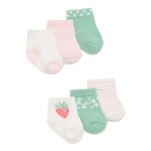 Carter's Child of Mine Newborn Girls Berry Socks, 6-Pack, Newborn