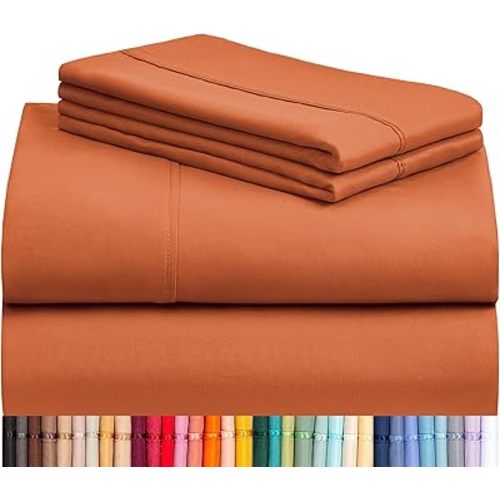 King Size Sheets Set, Cooling & Soft Deep Pocket Bed Sheets, 4PC