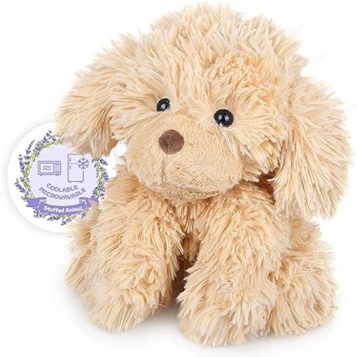 SuzziPals Warmable Golden Retriever Plush Toy Weighted Stuffed Animals, Microwavable Stuffed Animal Heating Pads for Period Cramps, Dog Stuffed Animal for Bedtime, Puppy Plushie Gifts for Kid Women