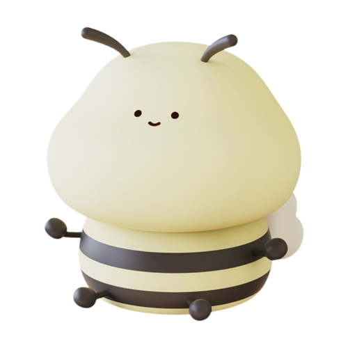 Cuteness Soft Silicone Little Bee Night Light Dimmable Nursery Lamp Rechargeable Bedside Light for Kids and Adults