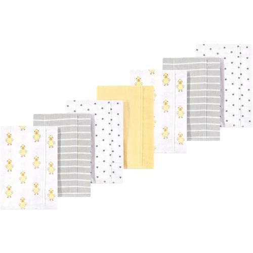 Luvable Friends Hudson Baby Flannel Burp Cloths 7pk, Yellow Duck