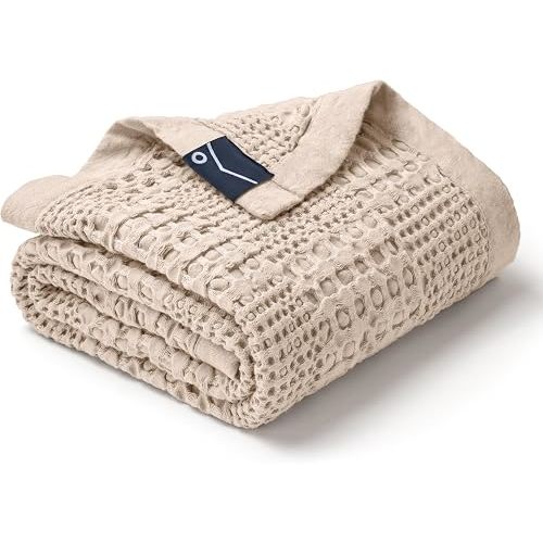 Joiedomi Waffle Baby Blanket - Soft Oat Baby Blanket, Breathable Turkish Cotton of Rayon Derived from Bamboo for Boys and Girls, Luxuries Throw for Bed, Couch and Sofa