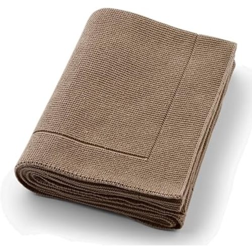 Knitted Organic Cotton Baby Blanket- Swaddle Blanket, 30" x 40" Soft Receiving Blanket for Newborn