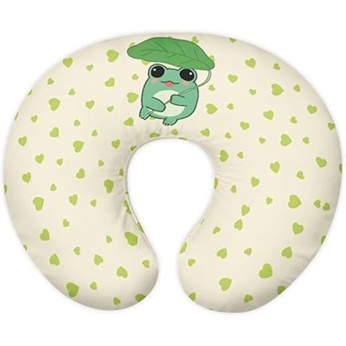 Frog Heart Nursing Pillow Cover for Infant Removable Neutral Breastfeeding Pillow Cover Soft Stretchy Breastfeeding Pillow Slipcover with Hidden Zipper