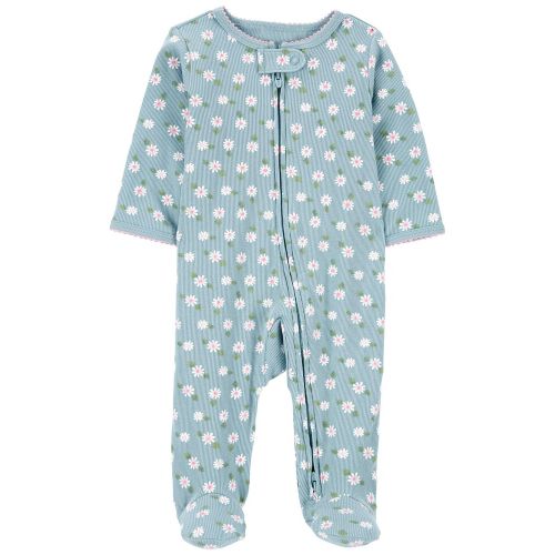 Baby Floral 2-Way Zip Up Sleep & Play - Blue