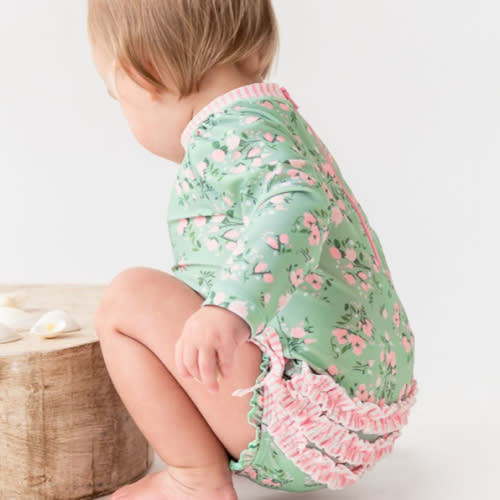 Long Sleeve One Piece Rash Guard | RuffleButts & RuggedButts