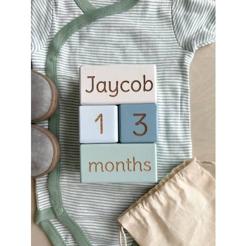 Baby Milestone Blocks, Wooden Baby Monthly Milestone Blocks, Baby Wood Age Block, Baby Blocks, Keepsakes, Baby Shower Gift, US TARIFF-FREE!