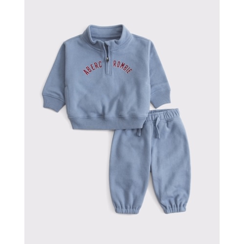 baby logo quarter-zip set