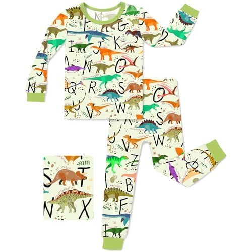 Bamboo Viscose Toddler Pajamas Boys Girls Baby 12M-8Y Pjs Sets Kids 2pcs Long-Sleeve Snug fit Sleepwear