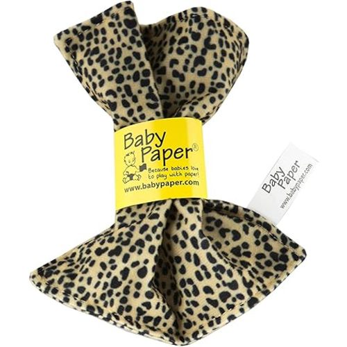 Original Baby Paper - Crinkle Teether and Sensory Toy for Babies and Infants | Cheetah | Non-Toxic, Washable | Great for Baby Showers
