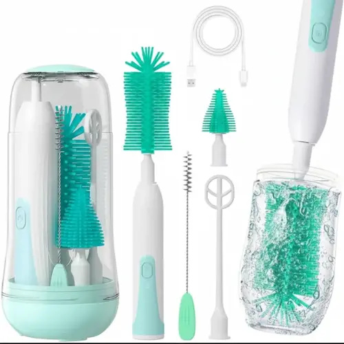 Electric Bottle Brush Cleaner Set for New Moms & Newborns 360° - TikTok Shop