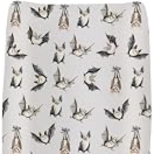 Watercolor Halloween Bats Bows Changing Pad Covers for Baby Girls Boys Whimsical Spooky Bats Fitted Change Table Covers Mats Pastel Gothic Animal Soft Diaper Changing Table Sheets 32''×16''