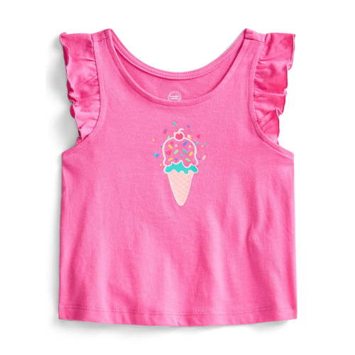 Wonder Nation Toddler Girls Graphic Tank Top with Ruffle Sleeves, Sizes 18M–5T