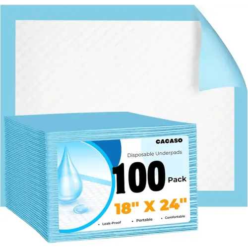 100 Pack Disposable Changing Pads,18 in x24 in Baby Disposable Underpads,Absorbent Incontinence Pee Pad,Waterproof,Leak Proof Underpad Mat for Elderly,Adults,Kids,Baby Protection