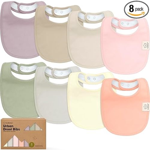 KeaBabies 8-Pack Organic Baby Bibs for Drooling and Teething (Embrace) | Soft Cotton Bibs for Baby Girl, Boy, Extra Absorbent, Easy to Clean & Put On, Toddler, Newborn, Infant 0-24 Months