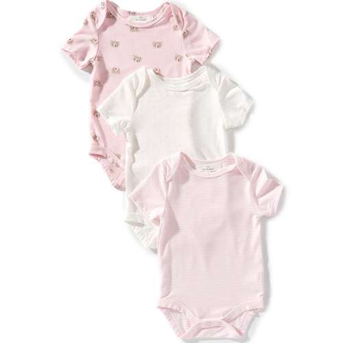 Starting Out Baby Girls Bear Print 3 Pack Bodysuits