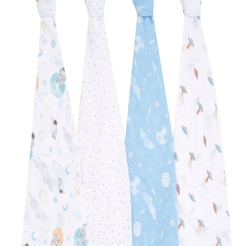 essentials cotton muslin swaddles 4 pack