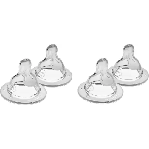 MAM Bottle Nipples Slow Flow Nipple Level 1, for Newborns and Older, SkinSoft Silicone Nipples for Baby Bottles, Fits All MAM Bottles, 4 Pack