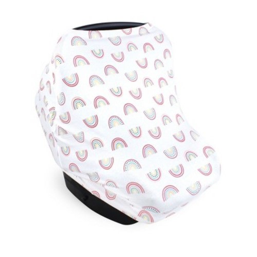 Hudson Baby Girls Multi-use Car Seat Canopy, Modern Rainbow, One Size