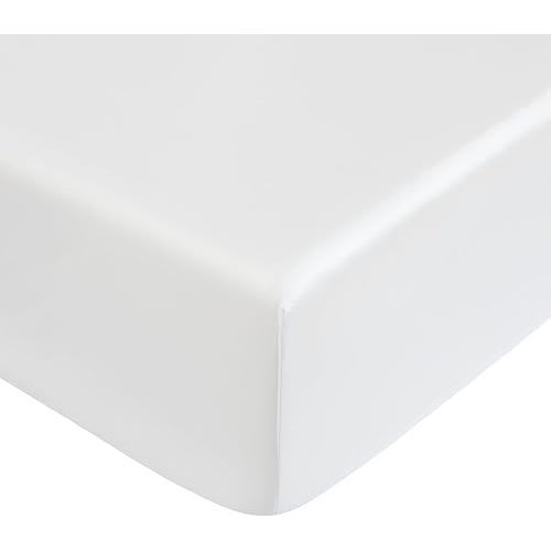 Silk Satin Fitted Crib Sheet, Soft and Silky Fitted Crib Mattress Sheet (52"x28"x8") for Standard Crib and Toddler Mattresses, White