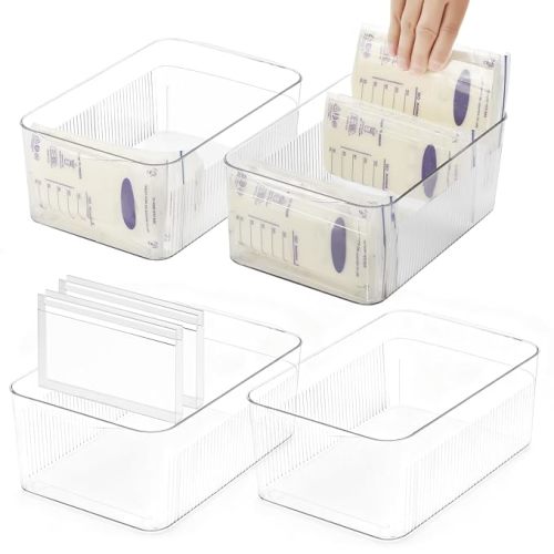 Ugotfeels 4 Pack Breastmilk Storage Bags Containers for Fridge Freezer