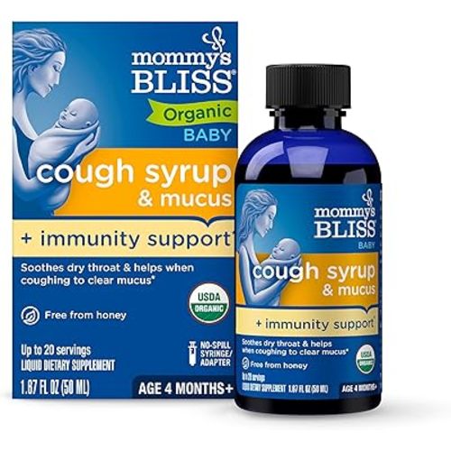 Mommy's Bliss - Organic Baby Cough Syrup + Immunity Support - 1.67 FL OZ Bottle