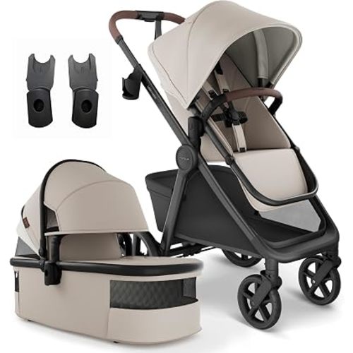 Mompush Ultimate 3 Full-Size Stroller with Bassinet and Car Seat Adapter