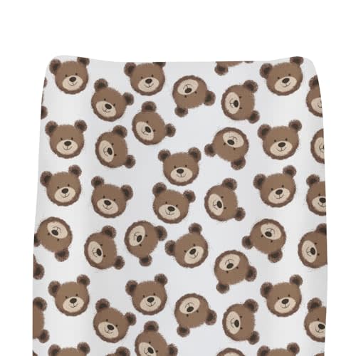 Neutral Boho Bears Changing Pad Covers for Baby Girls Boys Cute Brown Bear Fitted Change Table Covers Mats Watercolor Bears Soft Nursery Diaper Change Table Sheets for 32''×16'' Contoured Pad