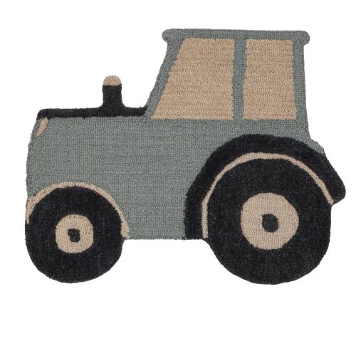 Crane Baby 2'4"x2'11" Machine Washable Charlie Farmhouse Tractor Novelty Handmade Loomed Accent Rug: Cotton, Medium Pile