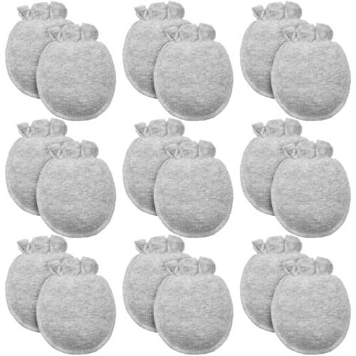 9 Pairs Newborn Baby Boys Girls Mittens 0-6 Months Infant Toddler Mittens No Scratch Solid Color Gloves