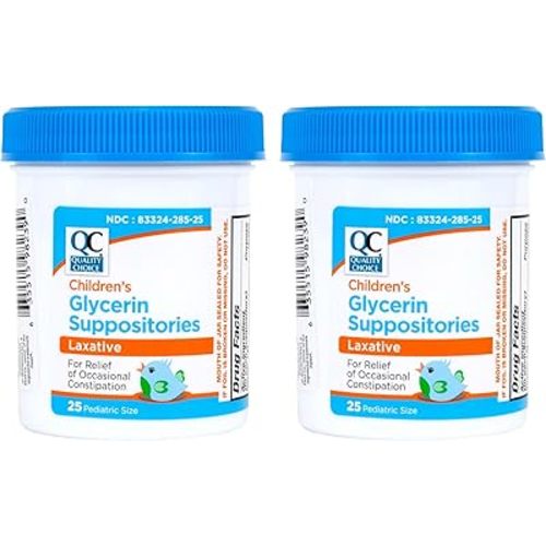 Quality Choice Infants Glycerin Suppositories Laxative Relief 25 Ct Each (2 Pack)