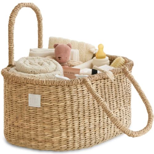 Bebe Bask Baby Diaper Caddy Organizer "ROSA" Handmade & Natural by BEBE BASK®