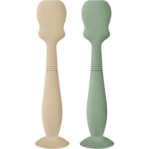 Large Size Baby Diaper Cream Spatula Applicator Soft Silicone Baby Butt Paste Spatula (2Pack, Cream/Sage)